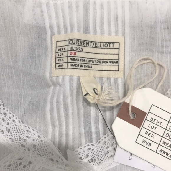Current/Elliott The Lace Top in Star White - Picture 4 of 8